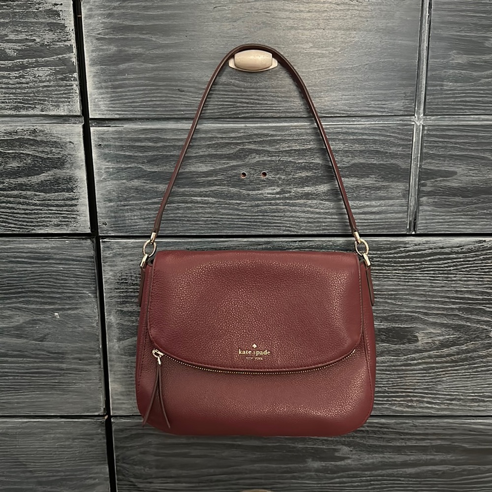 Authentic kate spade eggplant/maroon shoulder bag